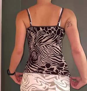 Y2K Unbranded Brown and beige zebra print tank top thumbnail 2