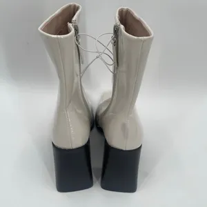 Princess Polly Boots SZ 8 Kia Kiaya Ankle Cream *FLAWS* Bootie Zipper Heel NWOT thumbnail 7