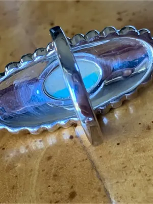 Natural Ribbon Turquoise Sterling Silver Ring Size 7 thumbnail 4