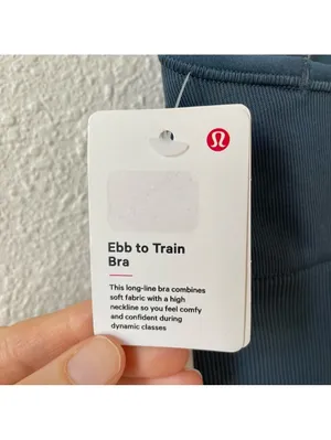 Lululemon Ebb To Train Bra Iron Blue Size 6 Athleisure Activewear Cropped Sporty thumbnail 5