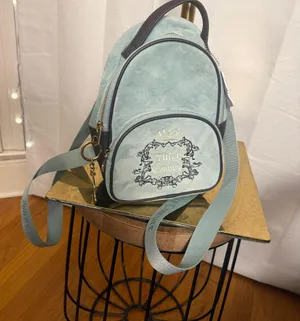 Juicy Couture Teal Velvet Mini Backpack – Y2K Black Label, Gold Hardware thumbnail 1