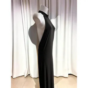 Lulus Flawless Expression Black Mock Neck Halter Maxi Size L thumbnail 5