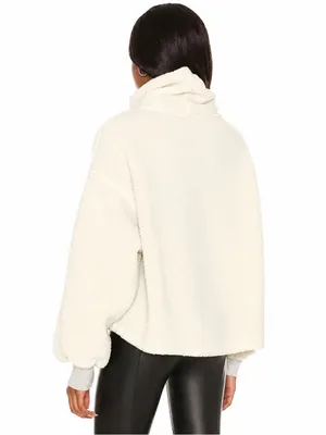 NWOT We The Free Elk Mountain Sherpa Pullover Opal Milk Medium Oversized Cozy thumbnail 2