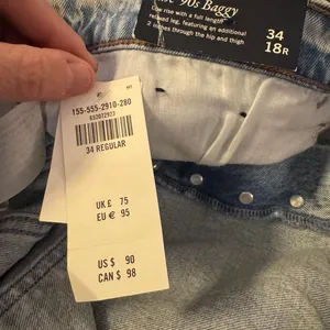 Abercrombie & Fitch ’90s Baggy Jeans Curve Love 34 18R Low Rise Light Wash thumbnail 5
