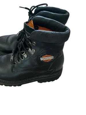 Vtg 90s Harley Davidson motorcycle riding boots women’s black leather grunge thumbnail 3