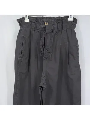 Zenana L Paperbag Pants Charcoal Gray NWT thumbnail 2