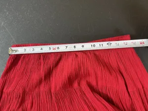 Boho Red Crinkle Tiered Maxi Skirt Pull On Cottagecore Prairie Festival M thumbnail 8