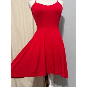 Forever 21 Red Skater Dress Small V-Neck Crisscross Back Mini Small Y2K Romantic thumbnail 11
