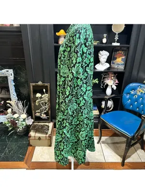 Tuckernuck Pink City Prints Green Floral Mid Length Dress Size Small thumbnail 6