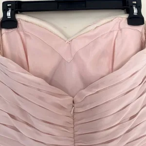 Bill Levkoff Bridesmaid's Dress Strapless Sweetheart Chiffon Gown Pink Size 12‎ thumbnail 6