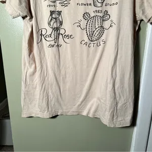 LCM International Unisex Sz Large T-Shirt Botanic Shop Holland Beige Gray Cotton thumbnail 7
