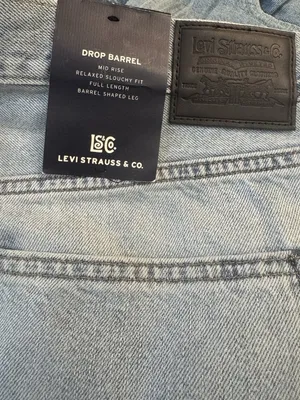 New Levi's 25x31 Blue Label Women's Drop Barrel Jeans Aqua Marine Japanese thumbnail 8