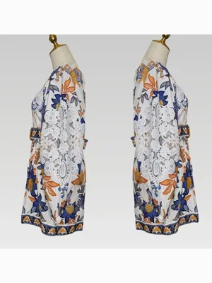 Farm Rio Romper M NWT Summer Flowers Off-White Floral Resort Trendy thumbnail 12