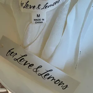 For Love & Lemons White Puff Sleeve Mini Dress Back Tie Satin Bridal Medium‎ NWT thumbnail 10