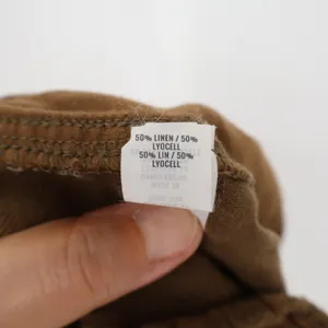 Aerie Olive Brown Linen Blend Paperbag Waist Pants Small High Rise Tie Belt thumbnail 3