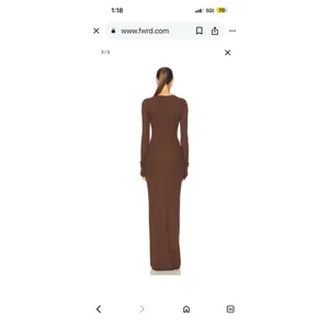 NWOT Eterne Chocolate Brown Long Sleeve Square Neck Ribbed Maxi Dress S thumbnail 3