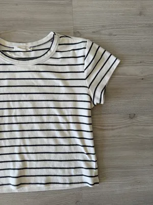 By Together Black & Cream Stripe Short Sleeve Top thumbnail 2