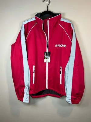 Proviz Nightrider Reflective Waterproof Cycling Jacket Red Pockets Bike NEW Sz 6 thumbnail 1