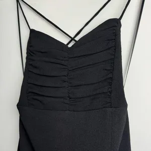 NWT ZARA Midi Corset Dress Sz Small Black Open Lace Up Back Side Slit thumbnail 8