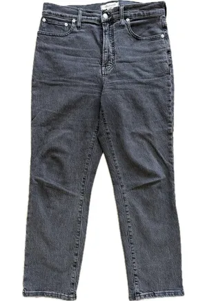 Madewell The Perfect Vintage Jean Black Gray Denim Jeans 28P‎ Straight thumbnail 1