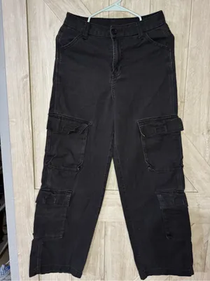 H&M Black Denim Cargo Pants 🖤 - Size 2 thumbnail 1