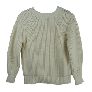 Everlane Womens Chunky Cable Knit‎ Sweater Ivory Pullover M thumbnail 4