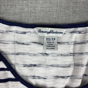 Tommy Bahama Dress Womens XS White Striped Scoop Neck Tank Sundress Floral thumbnail 3