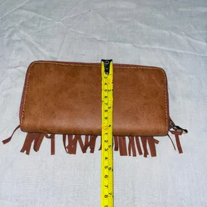 Brown Boho Fringe Wallet - Western Style Clutch Style thumbnail 4