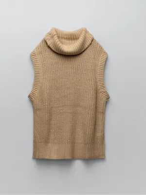 Zara Knit High Collar Vest thumbnail 3