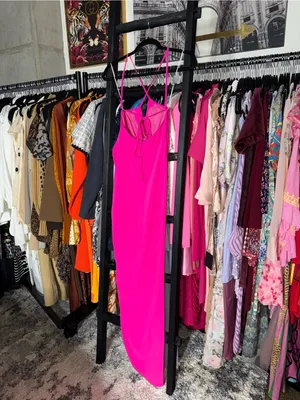 Amanda Uprichard Jasalina Hot Pink Satin Maxi Dress Womens Small EUC thumbnail 13