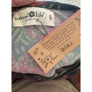 NWT Natural Life Sloane Long Sleeve Painterly Vines Floral Mesh Top Womens Small thumbnail 7