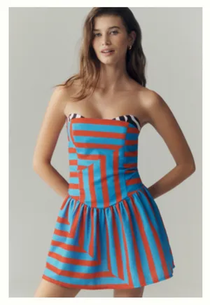 Anthropologie Fenareta Berimbau strapless mini dress thumbnail 1