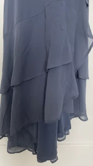Lulus In Love Forever Granite Blue Lace-Up High-Low Maxi Dress thumbnail 2