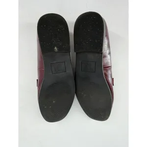 Time and Tru Loafers Women Size 6 Burgundy Gold Bit Hardware Preppy Old Money thumbnail 8