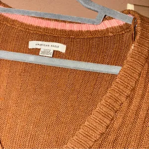 American eagle‎ ribbed cropped boxy button up cardigan brown size small thumbnail 5