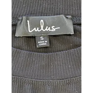 Lulus Mercurio Black Loose Ribbed‎ Drop Shoulder Long Sleeve Top Size S thumbnail 10