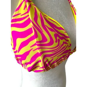 Princess Polly Swim 2 Pc Set Bikini‎ Top Wrap Sarong Skirt Pink Yellow Zebra 10 thumbnail 9
