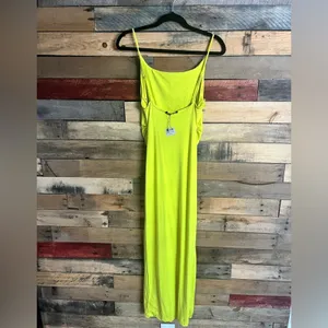 Zara Lime Green Dress With‎ Gathered Waist Size Medium thumbnail 2