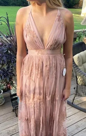 long maxi mauve dress Pink thumbnail 1
