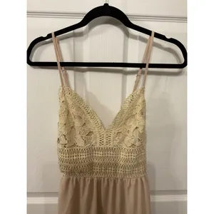 Unbranded Free People Styled Cream Lace Tiered Boho Babydoll Dress Cottagecore,S thumbnail 3