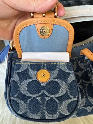 Coach New Ashton Bag In Signature Denim cy700 with cherry charm thumbnail 7