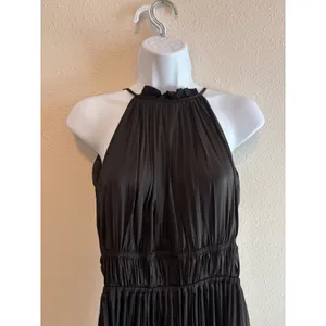 Maje Pleated Halter Jumpsuit Womens 34 XS Black Wide‎ Leg Elegant Evening thumbnail 8