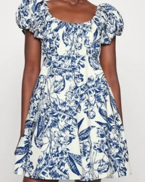 Abercrombie & Fitch Emerson Poplin Puff Sleeve Mini Dress thumbnail 1
