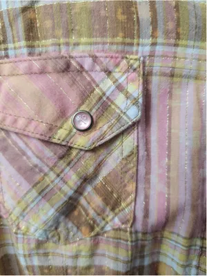Wrangler 20X Ultra Fit Western Button Down Shirt Size S Pink Brown Plaid thumbnail 4
