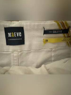 Maeve The Colette Cropped Wide-Leg Pants White Size 29 thumbnail 5