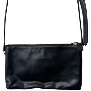 Coach "Crosby" Double Zipper Leather Purse Black Capsule‎ Luxury Old Money Chic thumbnail 6