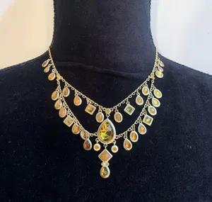 Bohemian vintage matte gold necklace thumbnail 2