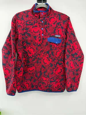 Patagonia Synchilla Snap-T Fleece Women M Barceloneta Red Floral FA15 thumbnail 2