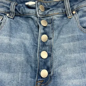Risen Jeans High Rise Button Fly Distressed Frayed Raw Hem Stretchy‎ Size 13/31 thumbnail 6