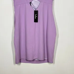 Lulus Must Be a Twist of Fate Mini Dress NWT XL Lavender Bodycon Twist Front Hot thumbnail 8